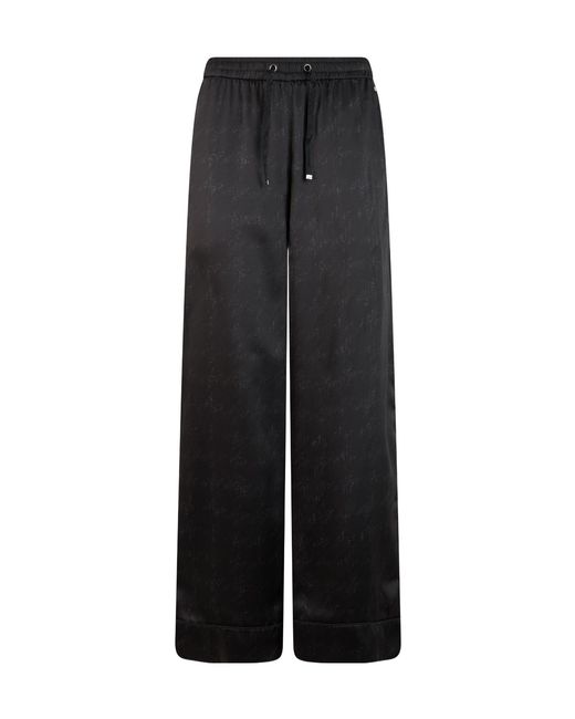 Herno Black Wide-Leg Drawstring Trousers