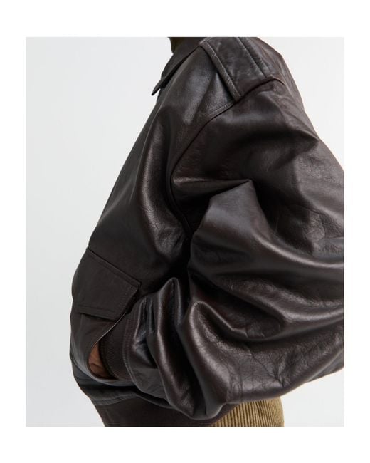 Frankie Shop Black Viper Leather Jacket