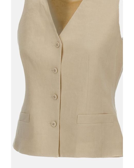 Max Mara Natural Buttoned Waistcoat