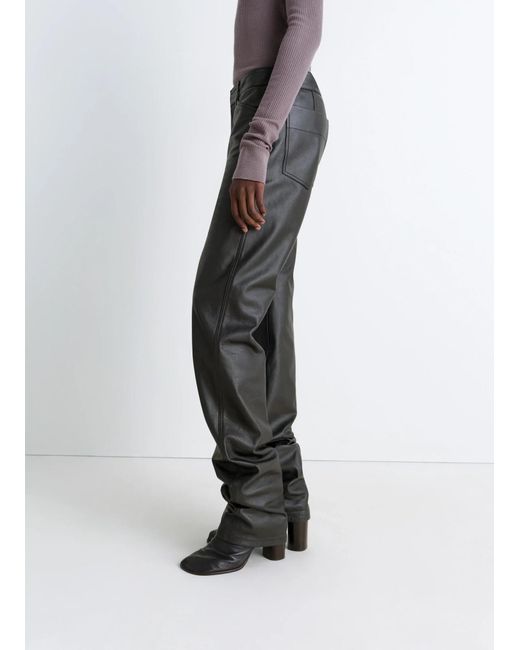 Lemaire Gray Twisted Five-Pocket Leather Trousers