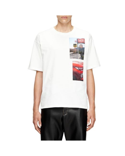 DIESEL White T-Boxt-T3 Graphic-Print T-Shirt for men