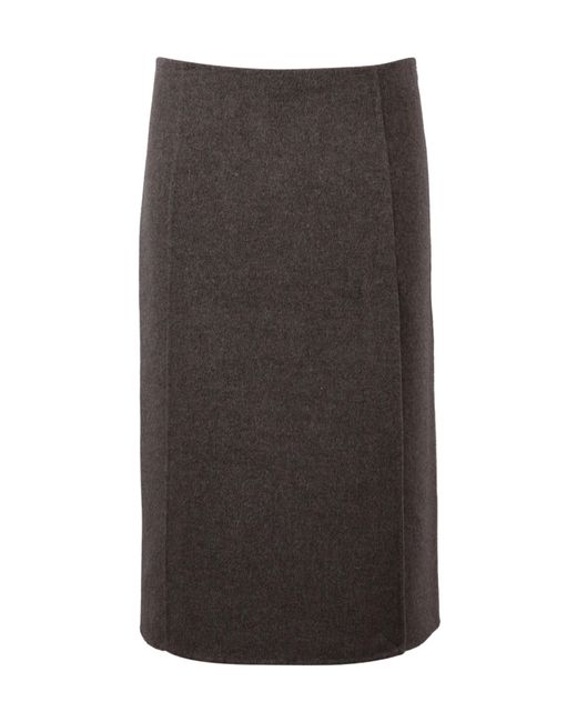 P.A.R.O.S.H. Brown Zipped Midi Skirt