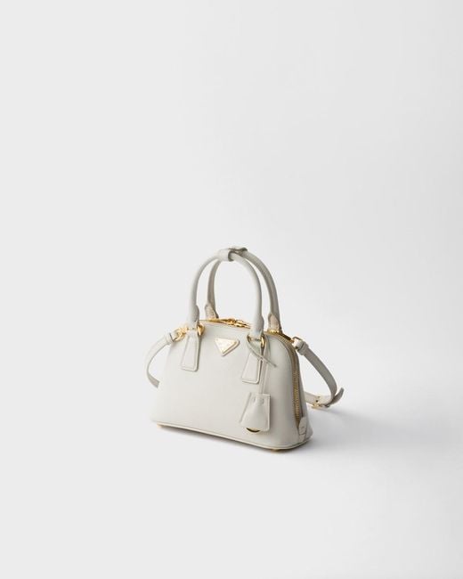 Prada Natural Zip-Up Top Handle Bag