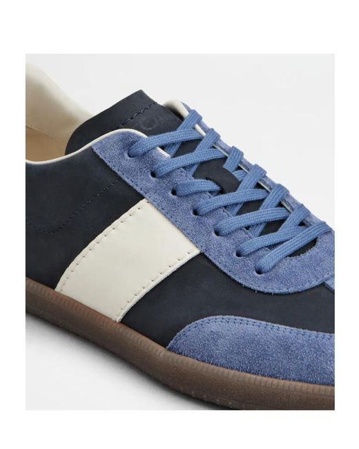 Tod's Blue Low Top Lace-Up Sneakers for men