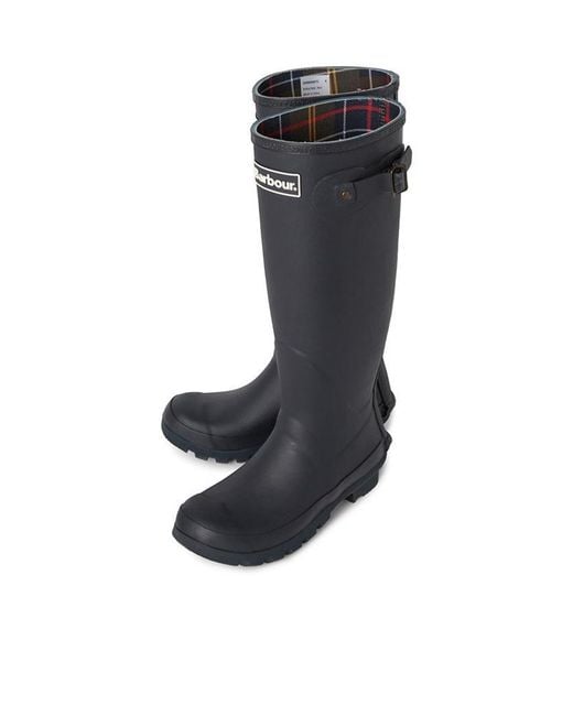 Barbour Black Logo Tall Rain Boots