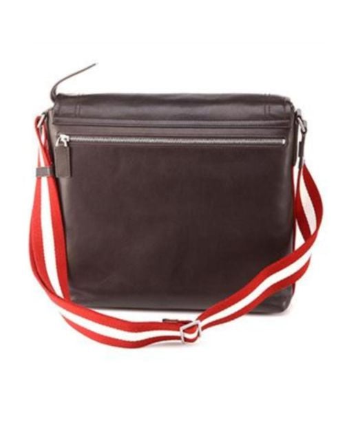 Bally Red Logo Details Satchel for men