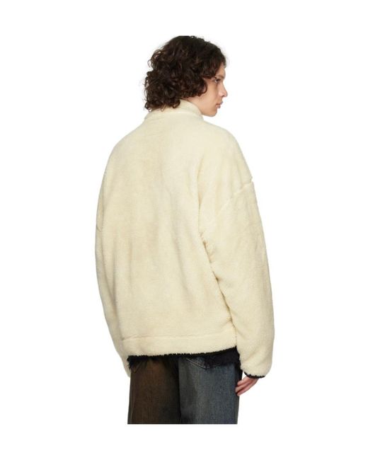 Maison Mihara Yasuhiro Natural Logo-Embroidered Zipped Fleece Jacket for men