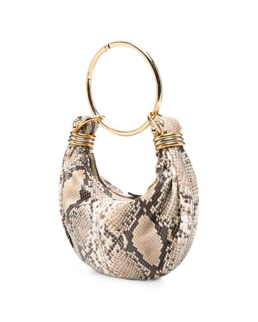 Chloé Multicolor Snakeskin-Effect Ring-Handle Clutch Bag