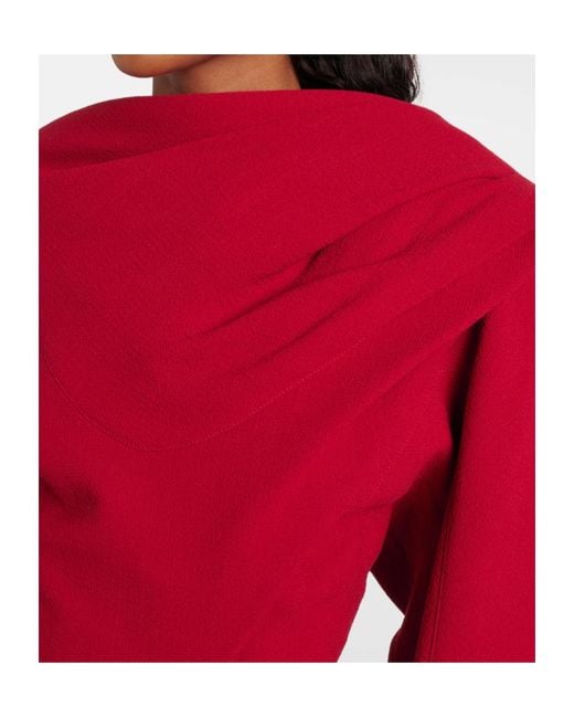 Mugler Red Cape Detail Casual Jacket
