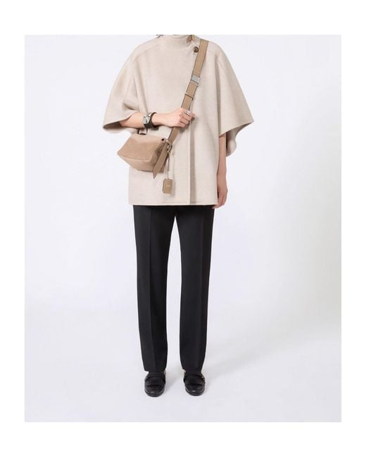 Max Mara Brown Zippered Shoulder Bag