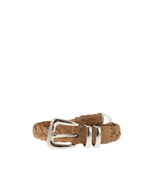 Brunello Cucinelli White Woven Belt for men