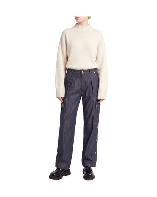 Burberry Blue Dark Denim Cargo Pants