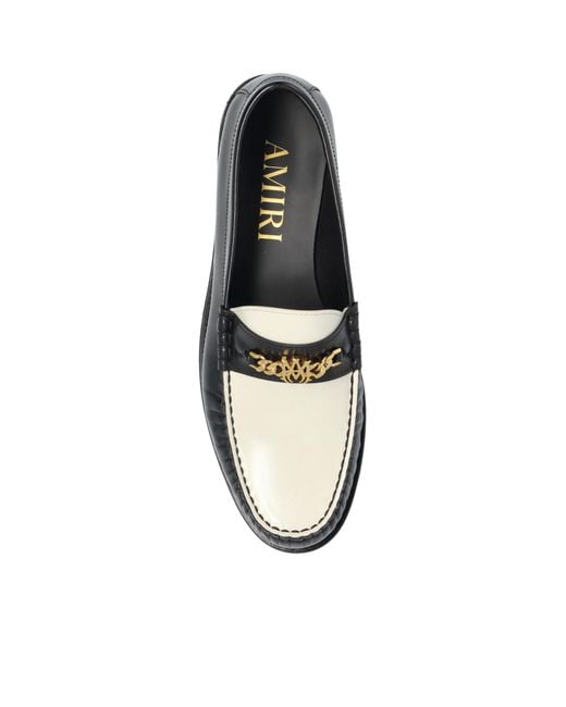 Amiri Black Ma Chain Loafers for men