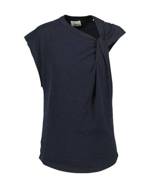 Isabel Marant Blue Nayda Knot-Detailed T-Shirt