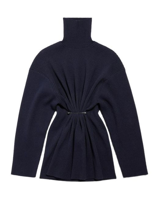 Balenciaga Women's Blue Pinched Mini Dress