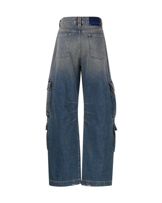 Golden Goose Deluxe Brand Blue Straight-Leg Cargo Jeans