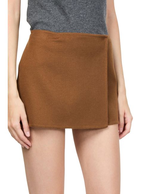 Miu Miu Brown Double-Faced Cashmere Midi Skirt