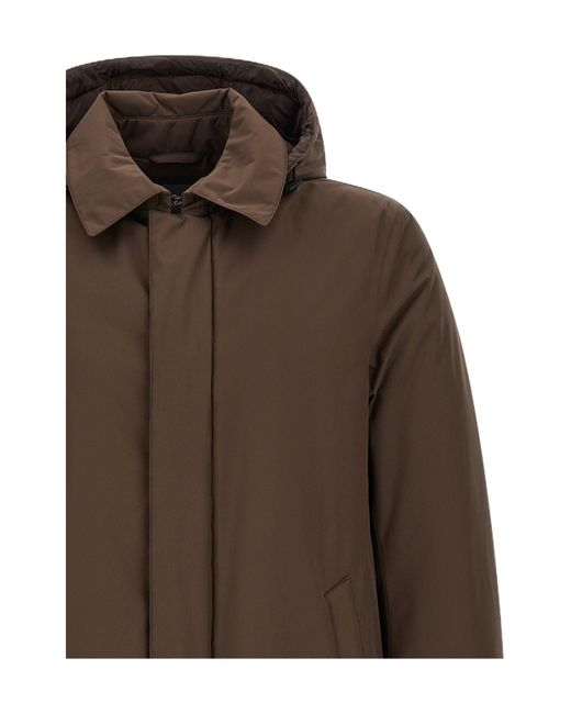 Herno Brown Long-Sleeved Padded Jacket for men