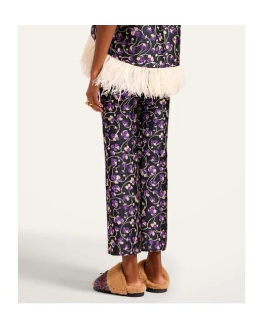 LaDoubleJ Blue 24/7 Floral Trousers