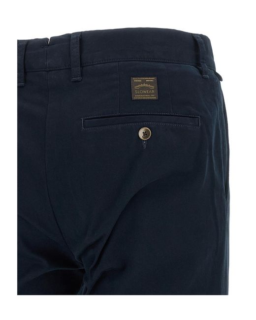 Incotex Blue Straight-Leg Casual Trousers for men