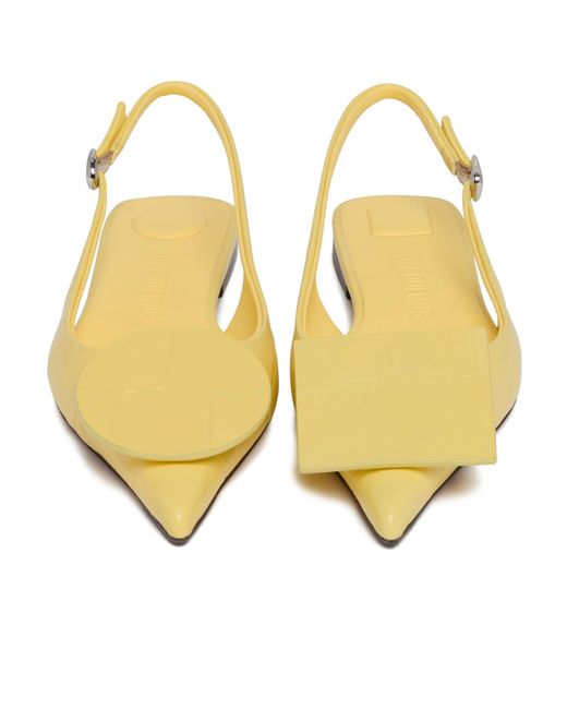 Jacquemus Yellow Duelo Slingback Flat Pumps