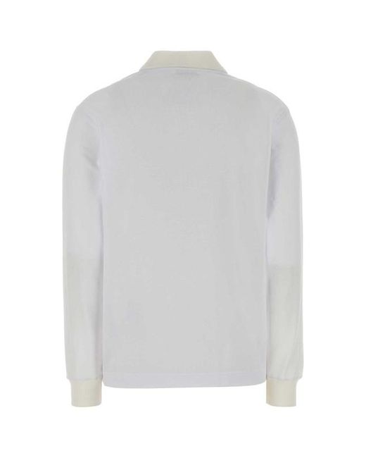 Jil Sander White Long-Sleeved Polo Shirt