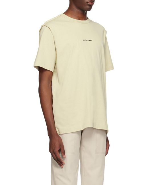 Helmut Lang Natural Inside Out Logo Crewneck T-Shirt for men