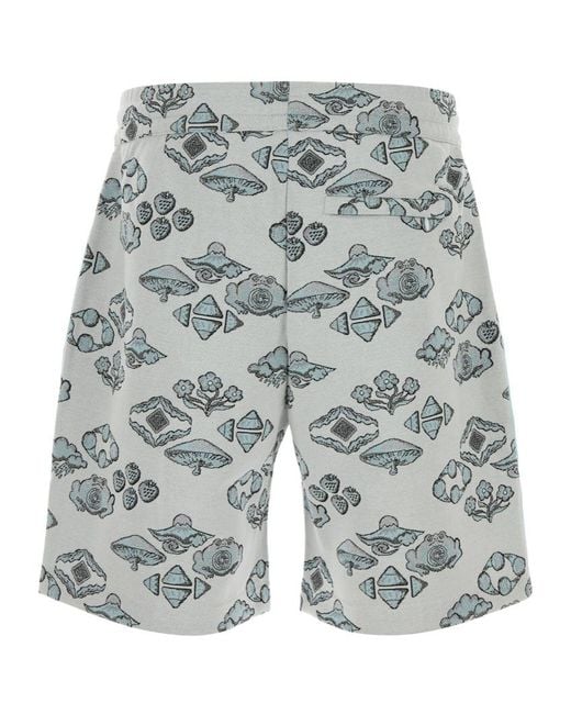 Casablanca Gray Pleated Stretch Jacquard Bermuda Shorts for men