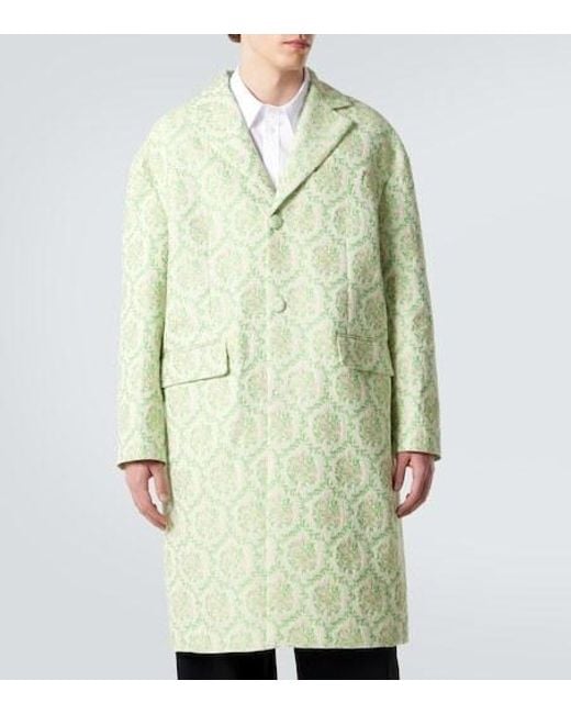 Simone Rocha White Floral Cotton-Blend Jacquard Coat for men