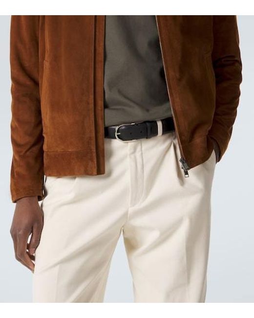 Brioni White Belt Buckle Waist Belt for men