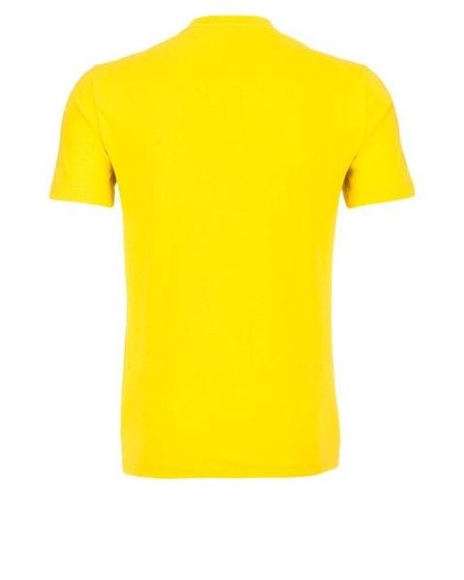 EA7 Yellow Logo Printed T-Shirt for men