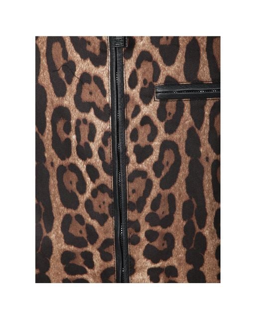 Dolce & Gabbana Brown Leopard Printed Jacket for men