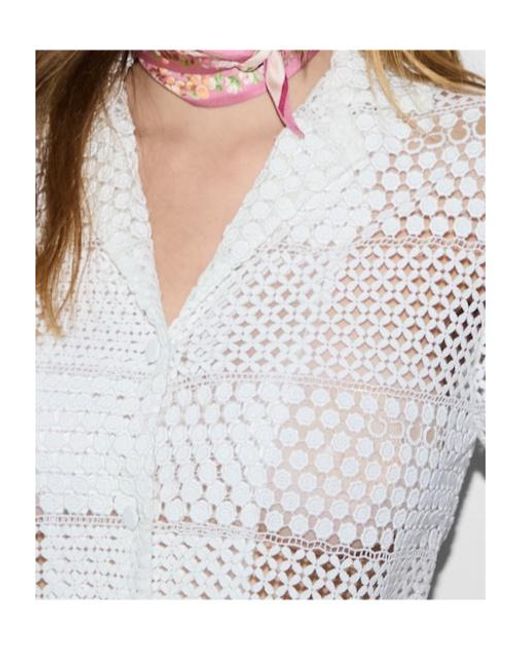 Gucci White Printed Neck Bow