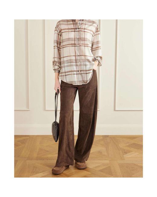 Brunello Cucinelli Brown Round-Toe Mules