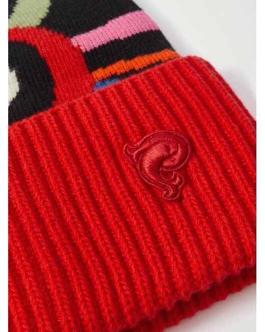 Emilio Pucci Red Jacquard Wool Hat