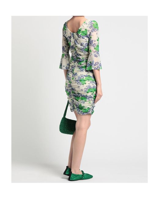 Ganni Green Floral Pattern Dress