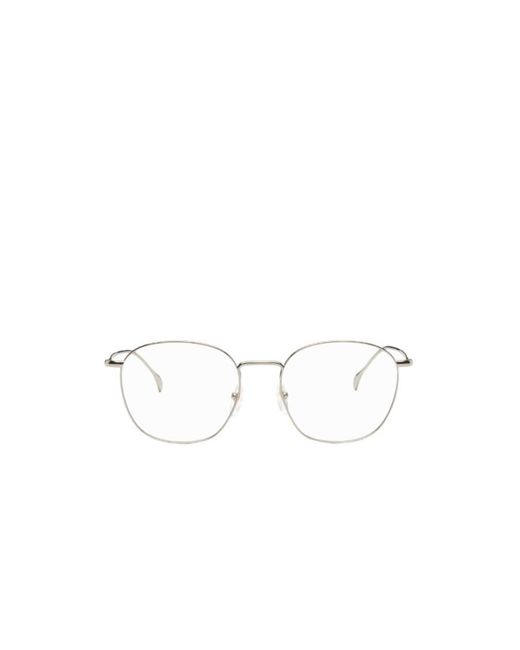 Gucci White Eyewear Round Frame Glasses for men