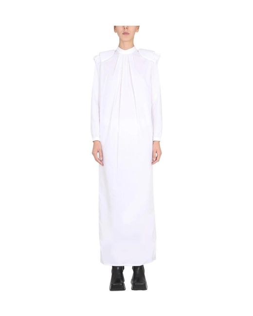 Raf Simons White Pleated Shirt Dress