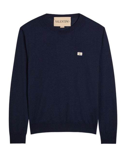 Valentino Blue Wool Jumper for men