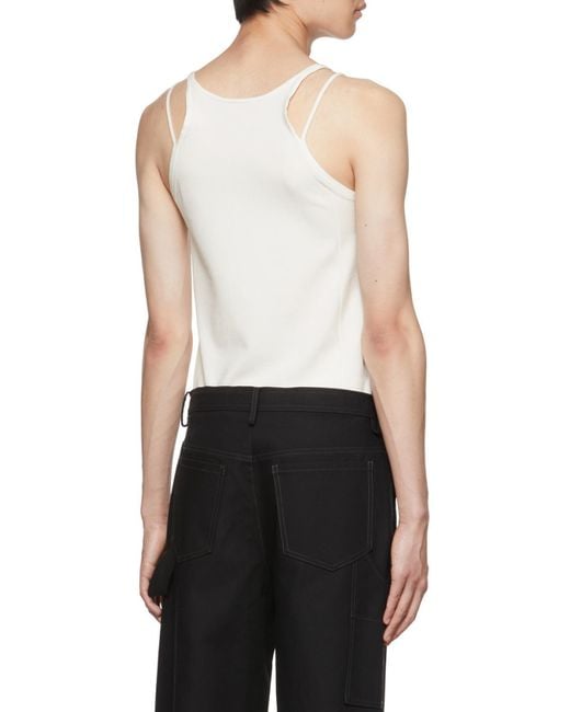 Dion Lee White Density Double-Strap Tank Top for men