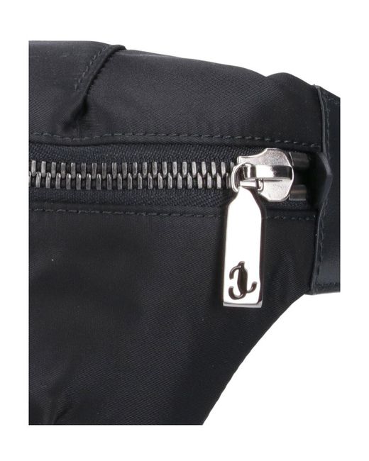 Jimmy Choo Black Finsley Logo Patch Belt Bag for men