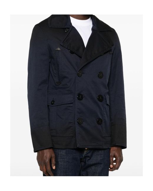 DSquared² Blue Double-Breasted Jacket for men