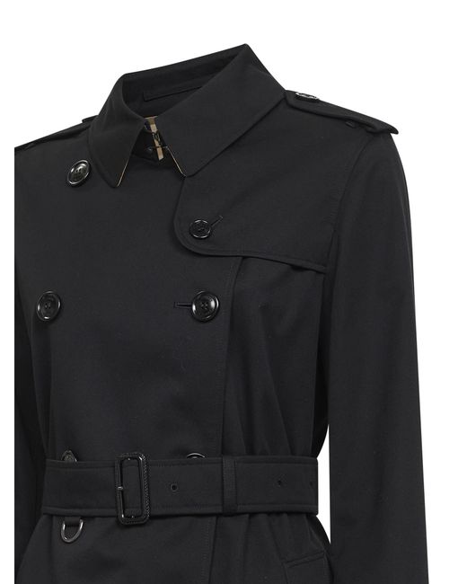 Burberry Black Belted Double-Breasted Trench Coat