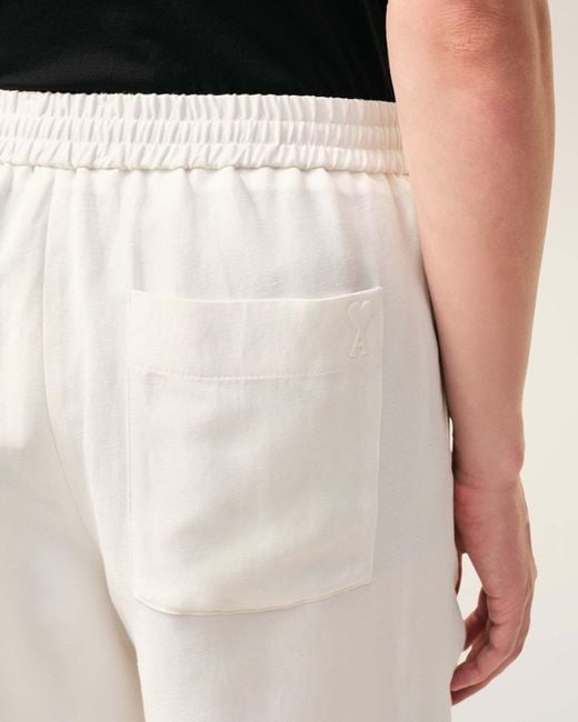 AMI White Ami Ami De Coeur Elasticated Waist Shorts for men