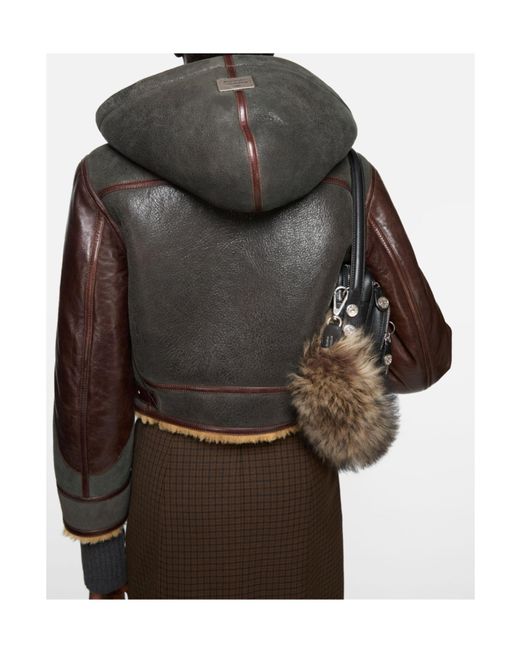 Acne Brown Hooded Leather Jacket