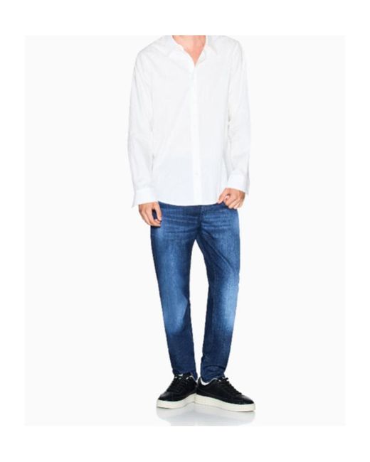 ARMANI EXCHANGE White Regular Fit Button-Up Shirt for men