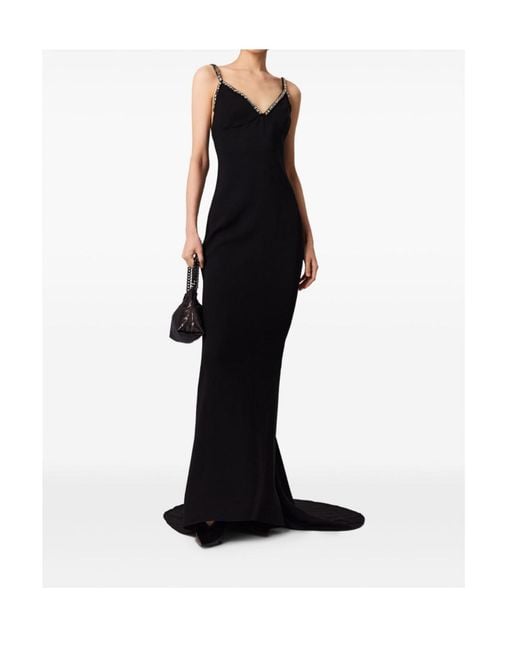 Stella McCartney Blue Embellished V-Neck Dress