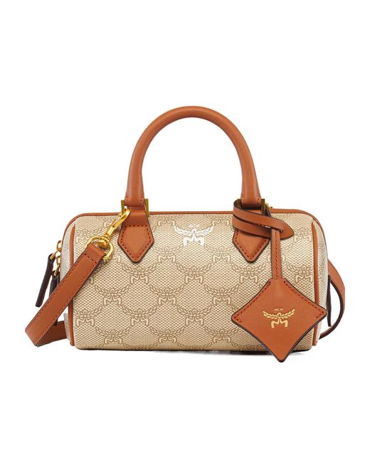MCM Brown Ella Boston Bag