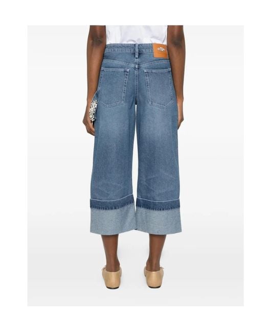 Simone Rocha Blue Cuffed Jeans