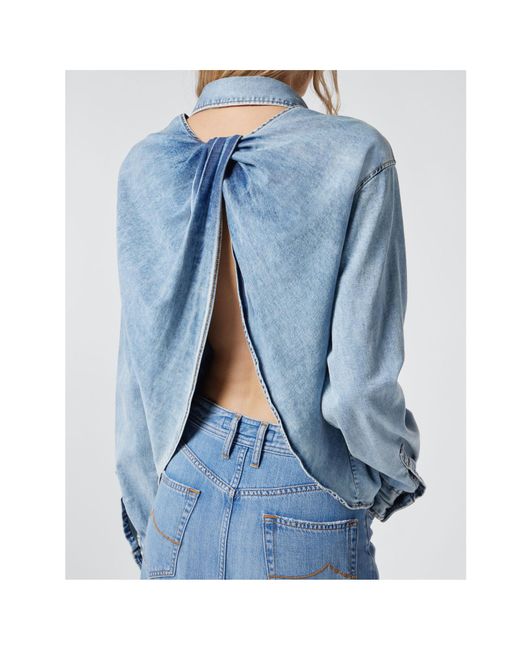 Jacob Cohen Blue Logo Embroidered Twisted Shirt